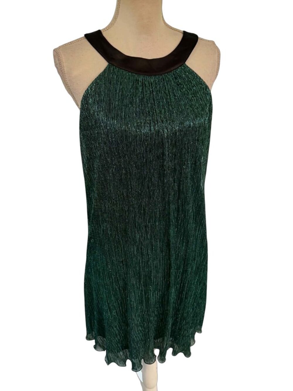 Enfocus Studio metallic green halter dress Size 12